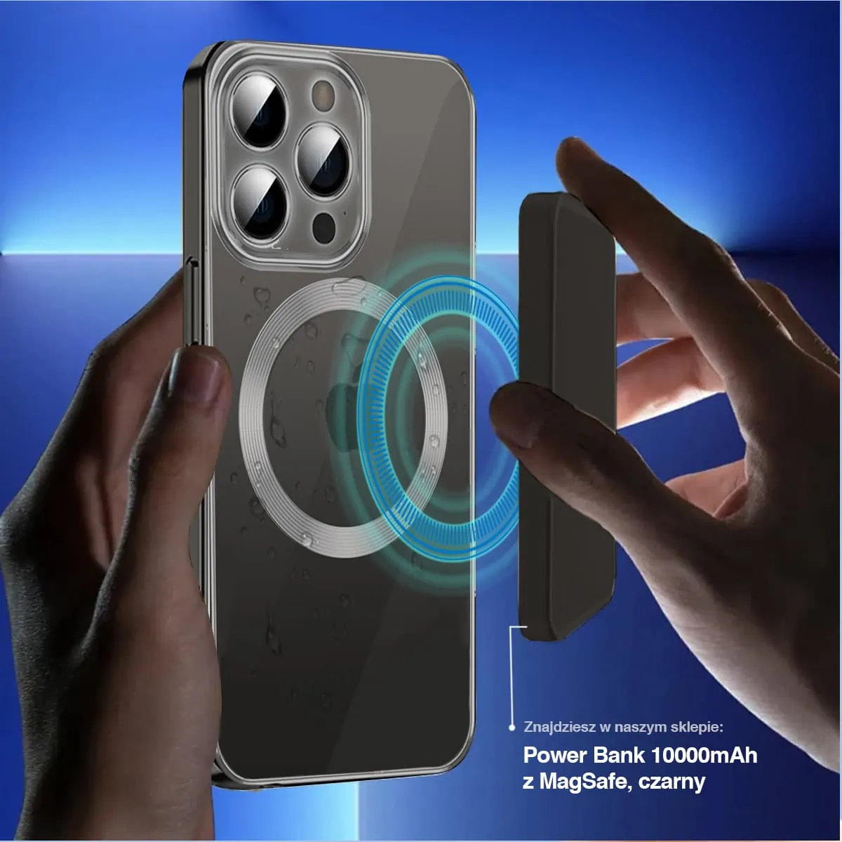 Etui do iPhone 14 Pro MagSafe Luxury Protect przeźroczyste, osłona kamery, czarne (OUTLET)