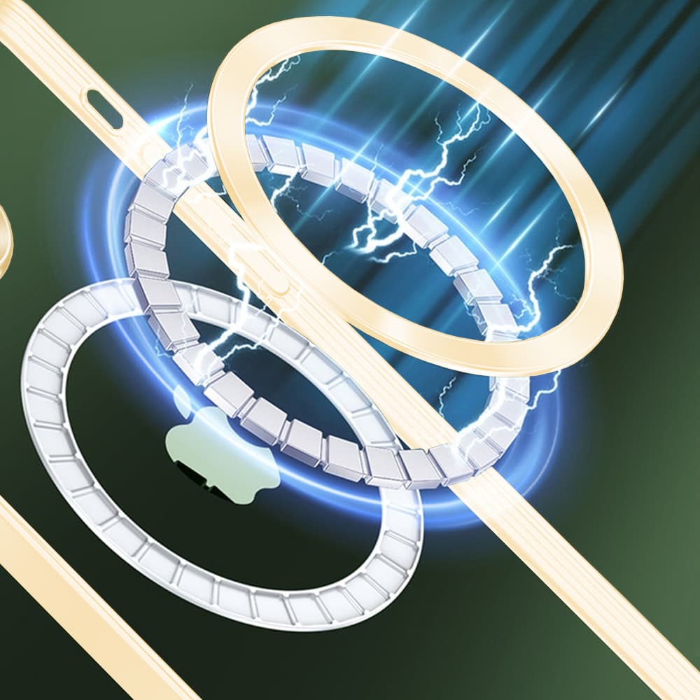 Etui do iPhone 14 Pro Max MagSafe Luxury Protect przeźroczyste, hybrydowa ochrona kamery, czerwone złoto (OUTLET)