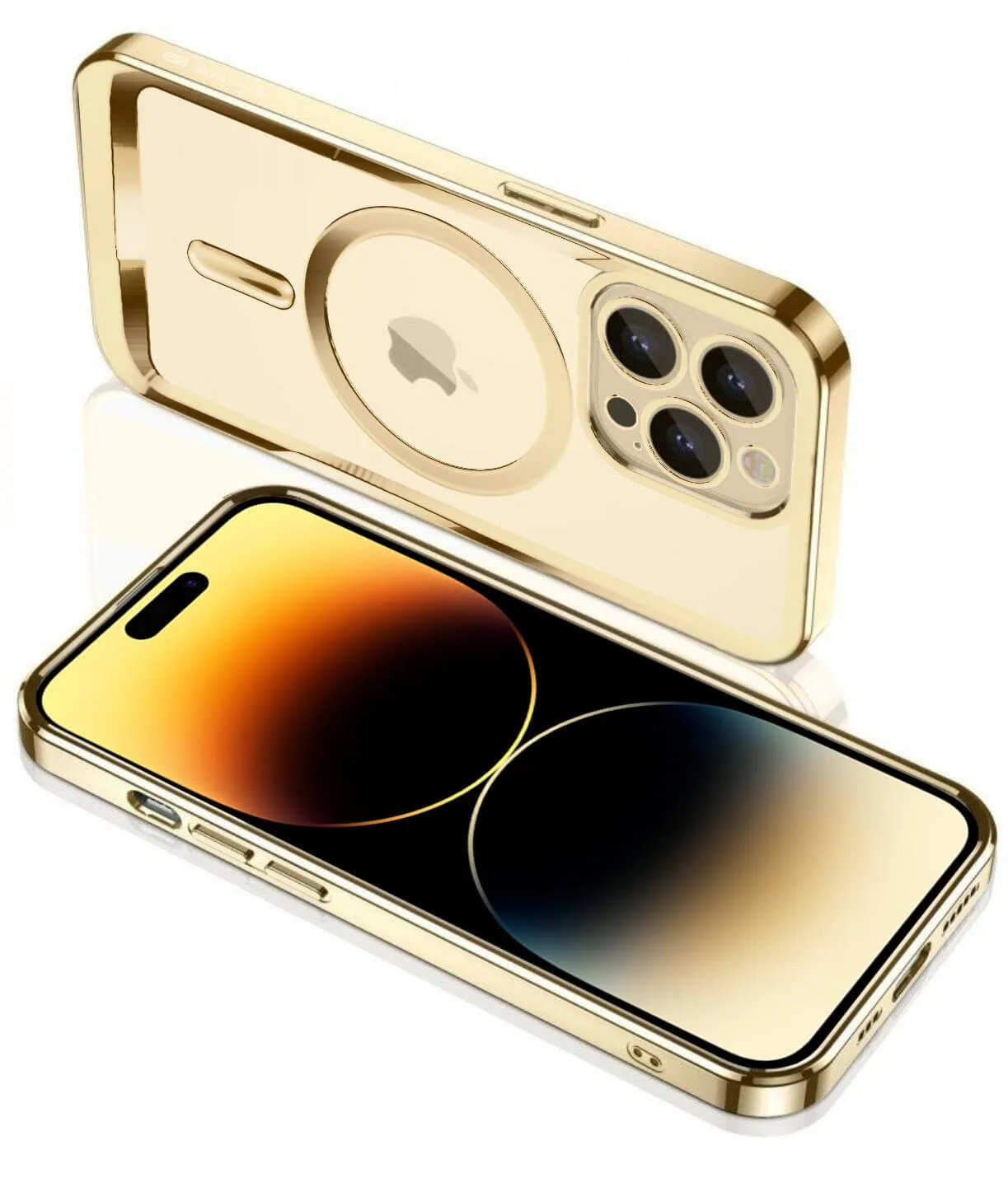 Etui do iPhone 14 Pro Max Fashion Golden MagSafe z osłoną kamery, złote (OUTLET)