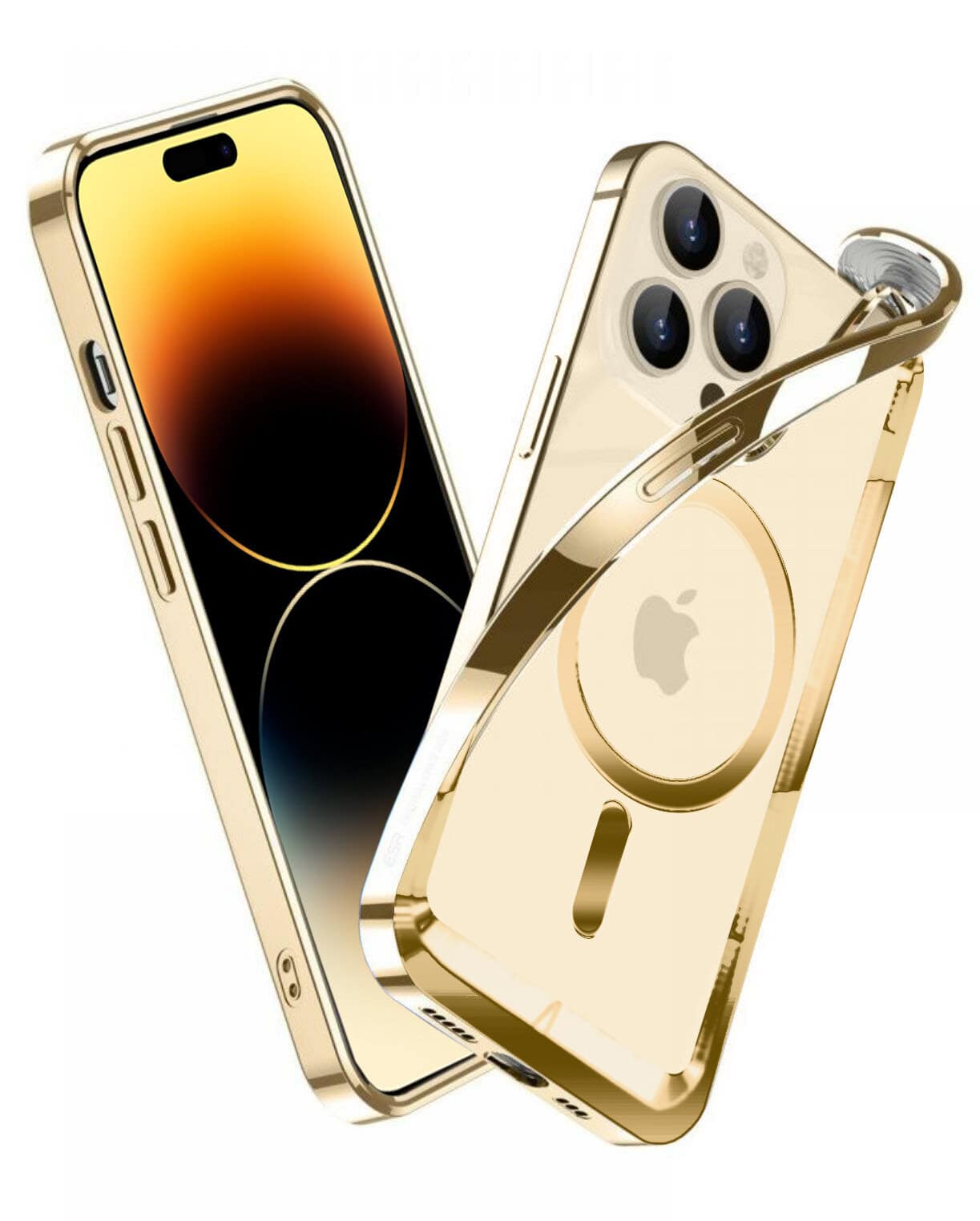 Etui do iPhone 14 Pro Max Fashion Golden MagSafe z osłoną kamery, złote (OUTLET)