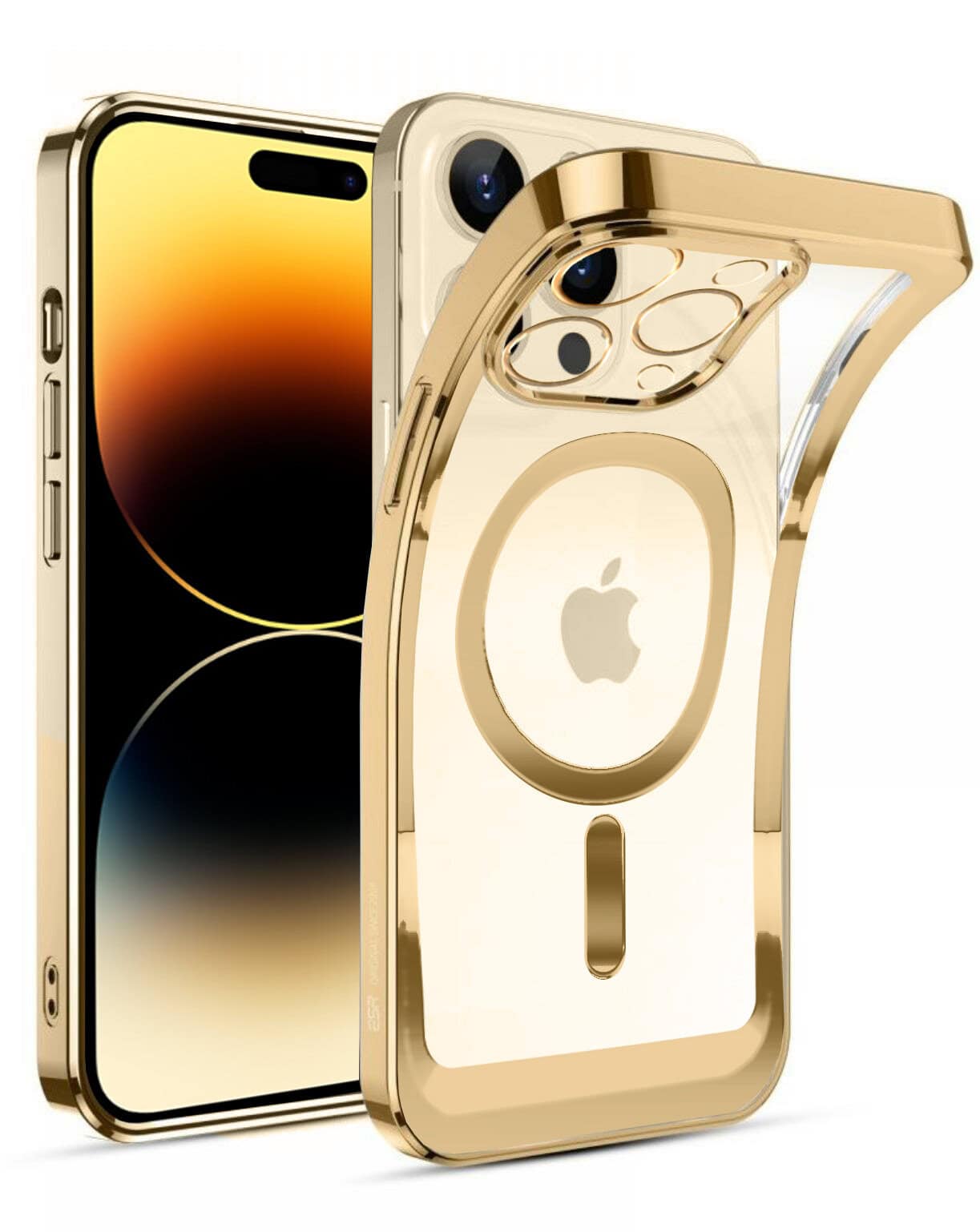 Etui do iPhone 14 Pro Max Fashion Golden MagSafe z osłoną kamery, złote (OUTLET)