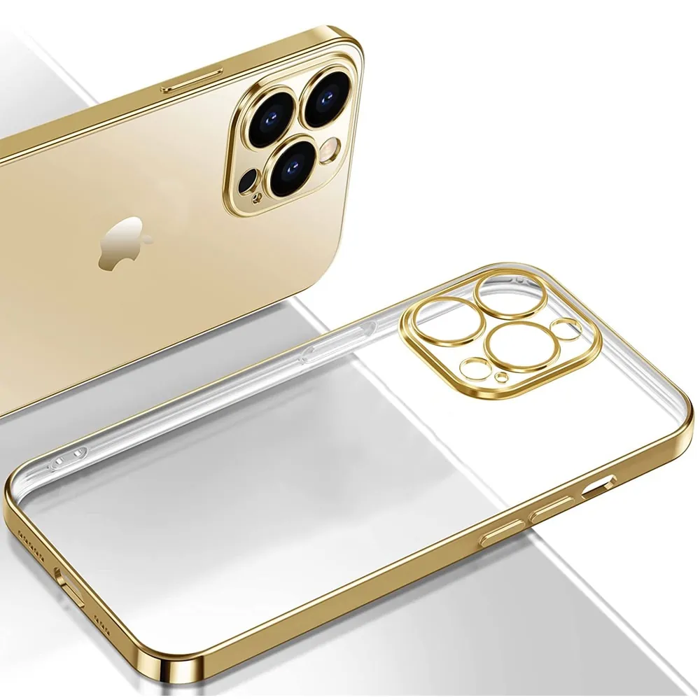 Etui do iPhone 14 Pro Max Gold Edition przeźroczyste Sulada oryginal, złote