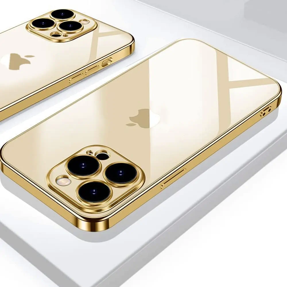 Etui do iPhone 14 Pro Max Gold Edition przeźroczyste Sulada oryginal, złote
