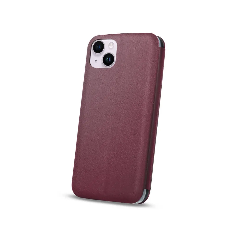 Etui do iPhone 14 Plus klasyczne z magnetyczną klapką, burgundowe