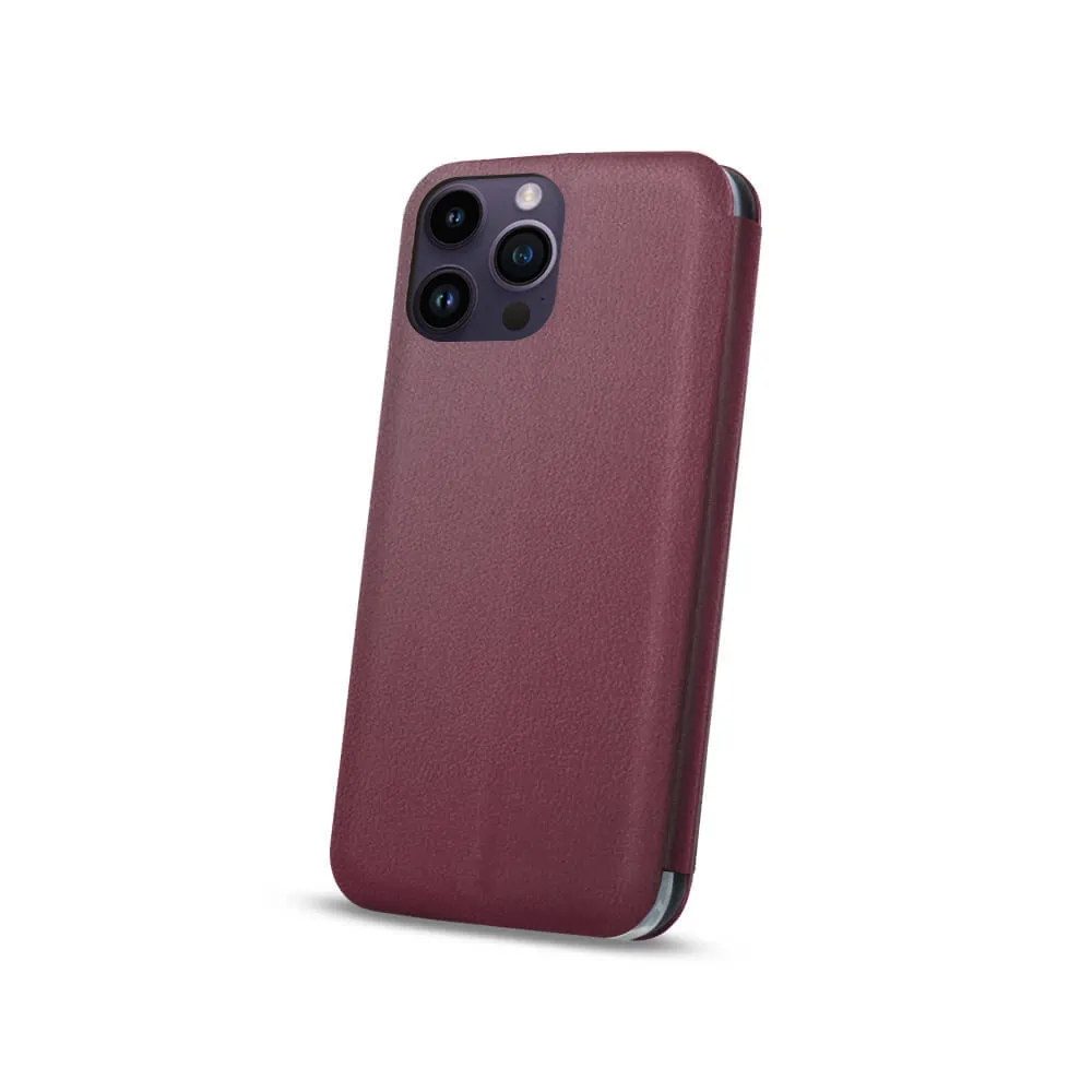Etui do iPhone 14 Pro Max klasyczne z magnetyczną klapką, burgundowe