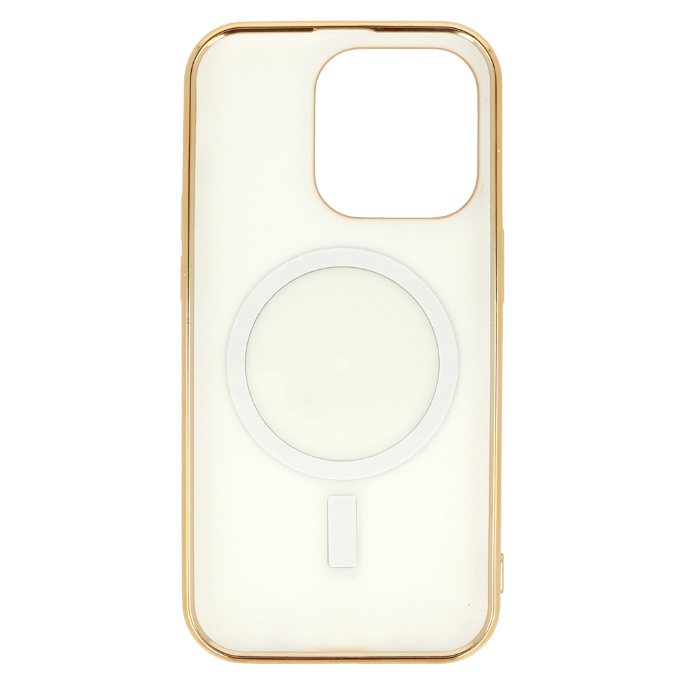 Etui do iPhone 13 Pro Max Liquid Gold Magsafe, białe