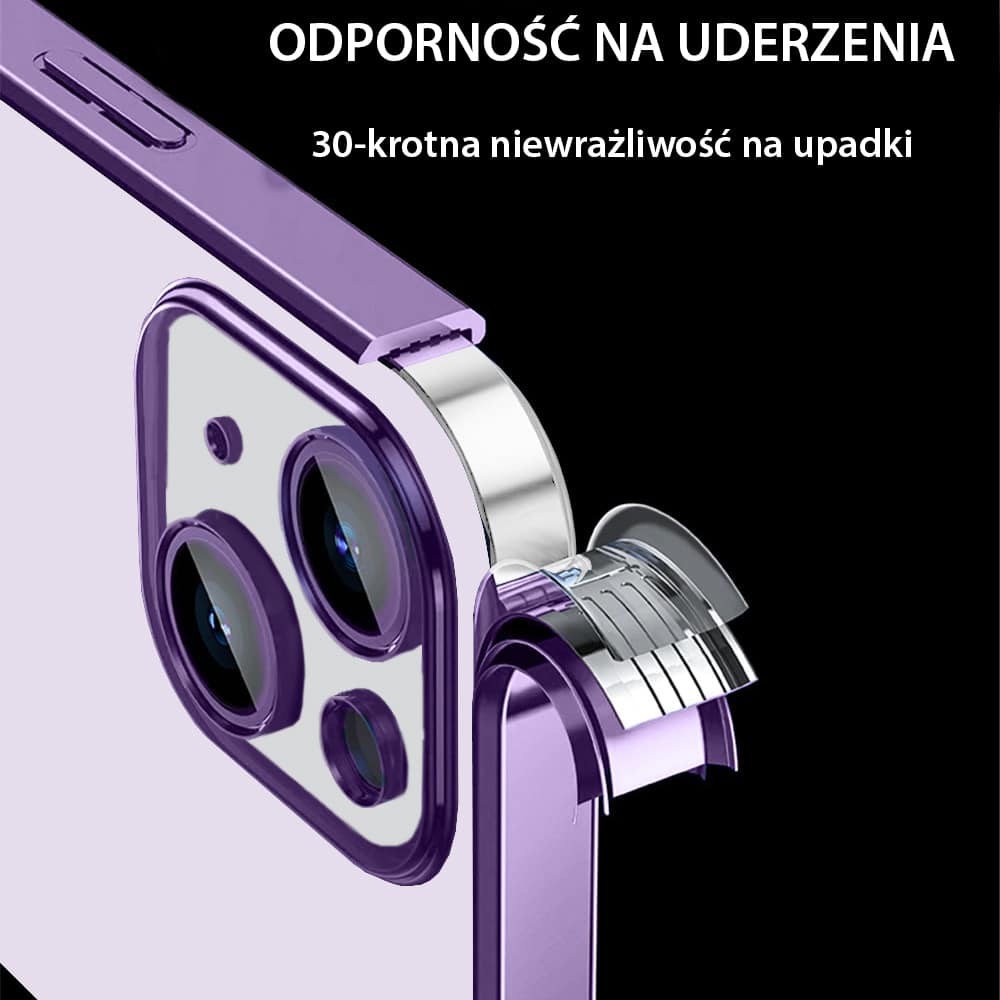 Etui do iPhone 15 Plus slim purple z osłoną kamery, purpurowe (OUTLET)