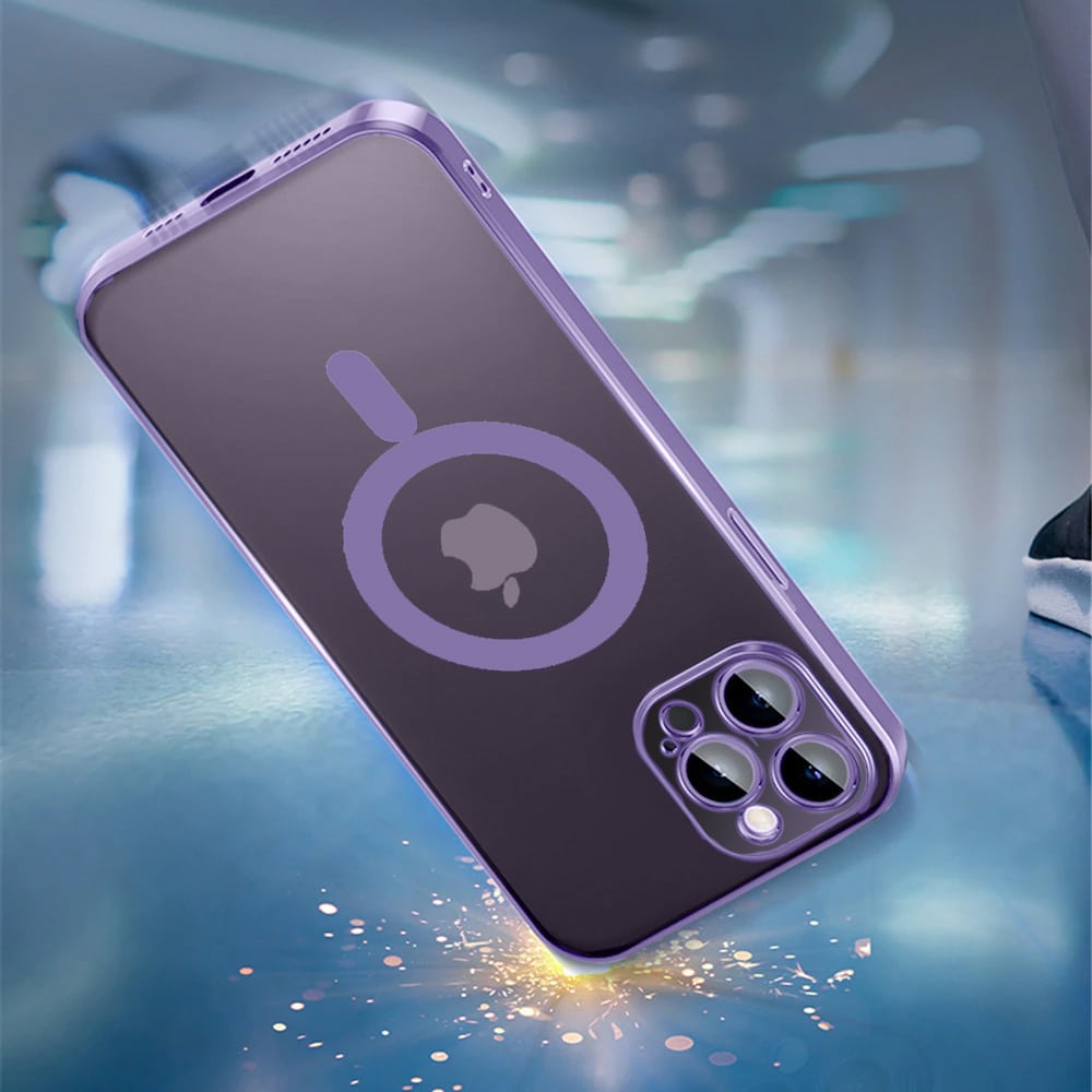 Etui do iPhone 14 Pro Max premium violet MagSafe z osłoną kamery, fioletowe (OUTLET)