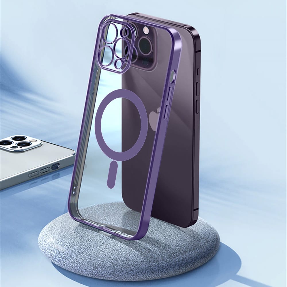 Etui do iPhone 14 Pro Max premium violet MagSafe z osłoną kamery, fioletowe (OUTLET)