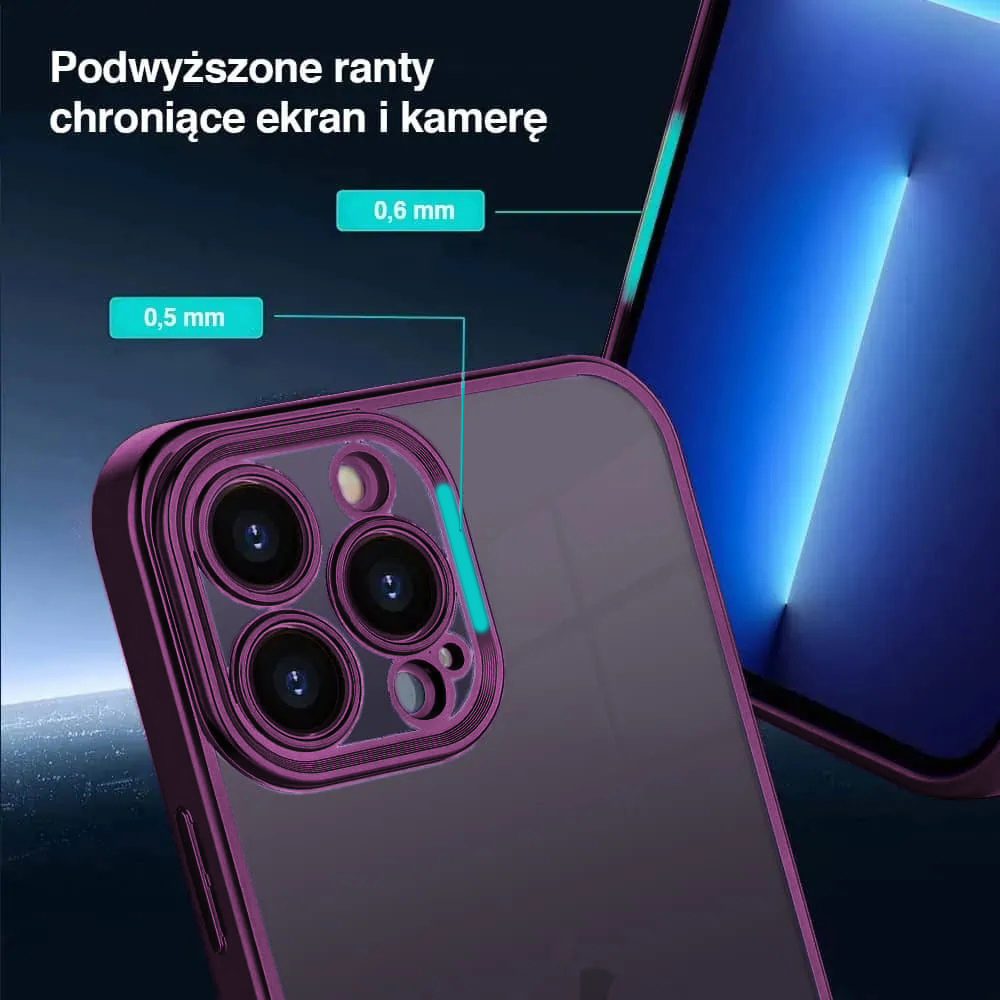 Etui do iPhone 14 Pro Max Purple Limited Edition przeźroczyste Sulada oryginal, purpurowe