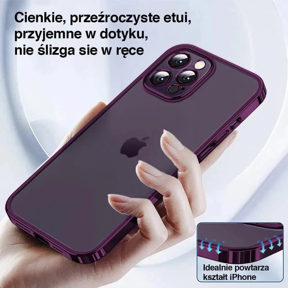 Etui do iPhone 14 Pro Max Purple Limited Edition przeźroczyste Sulada oryginal, purpurowe