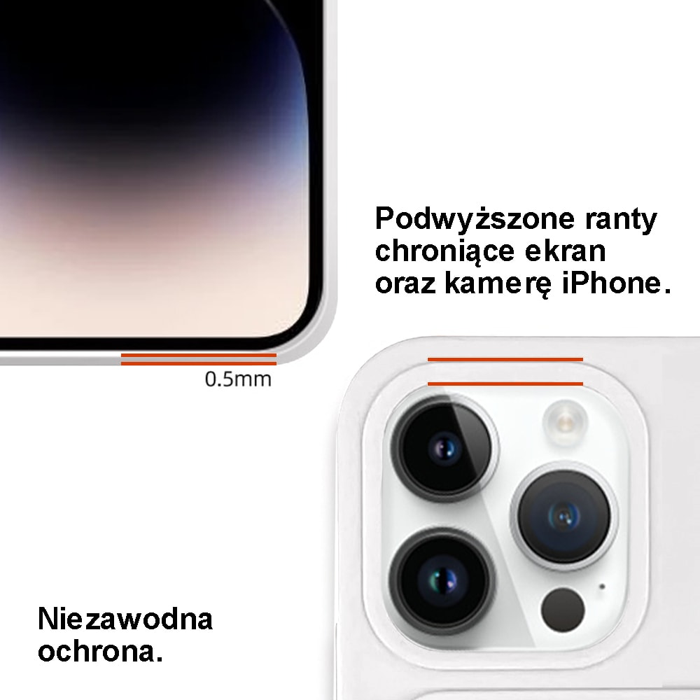 Etui do iPhone 14 Pro Max Silicone Card Wallet silikonowe, portfel z wygodną kieszonką na karty, białe