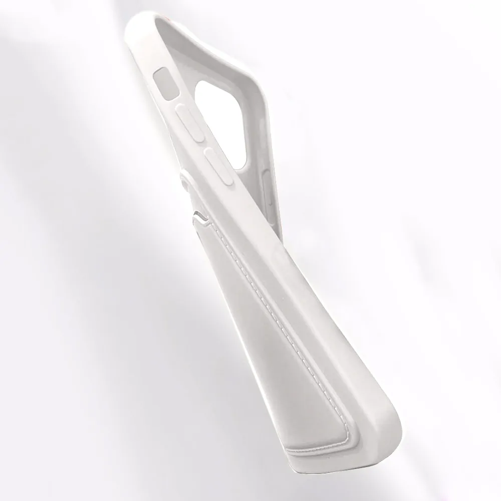 Etui do iPhone 14 Pro Max Silicone Card Wallet silikonowe, portfel z wygodną kieszonką na karty, białe