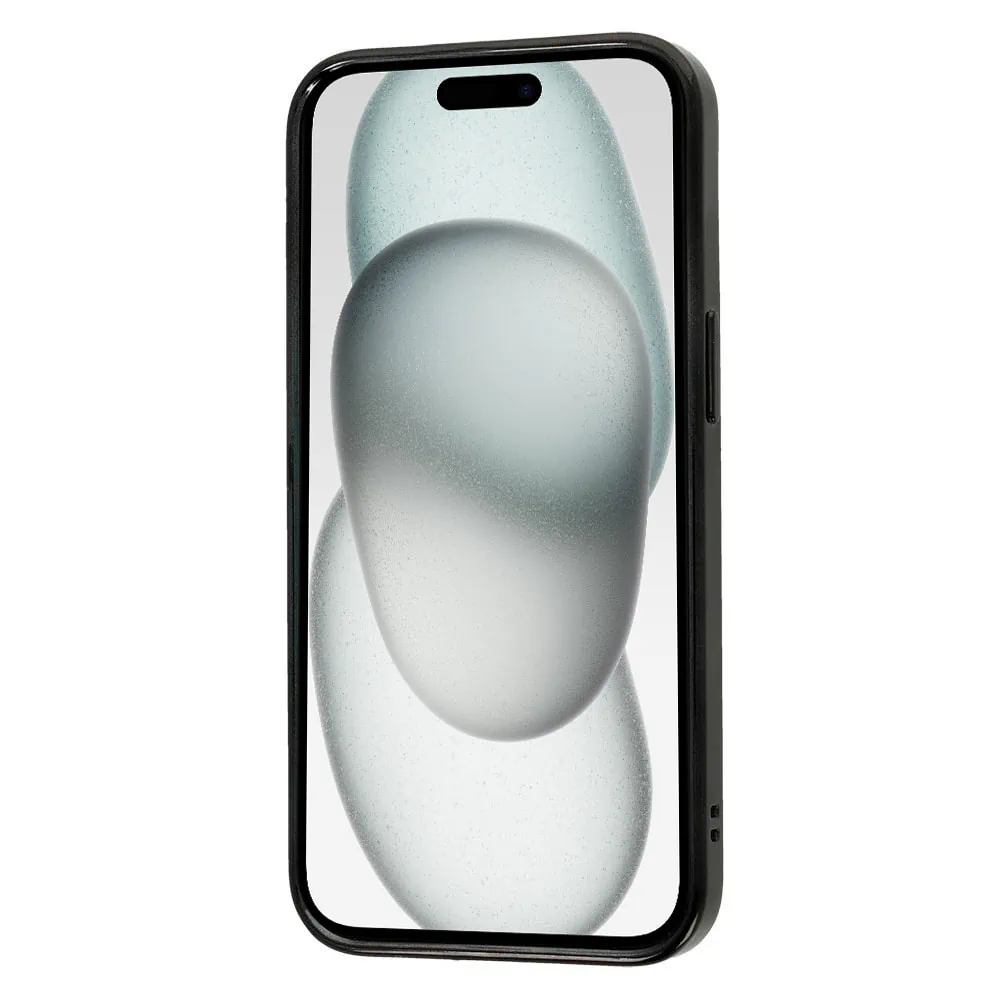 Etui do iPhone 15 Plus slim black z osłoną kamery, czarne grafitowe