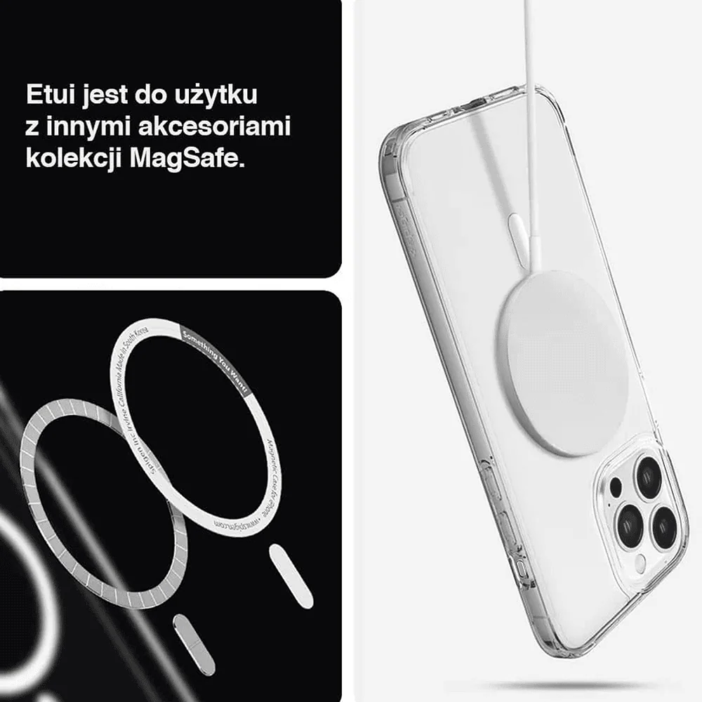 Etui do iPhone 15 Pro Clear Case przeźroczyste, twardy tył z MagSafe