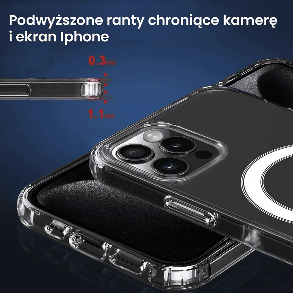 Etui do iPhone 15 Pro Clear Case przeźroczyste, twardy tył z MagSafe
