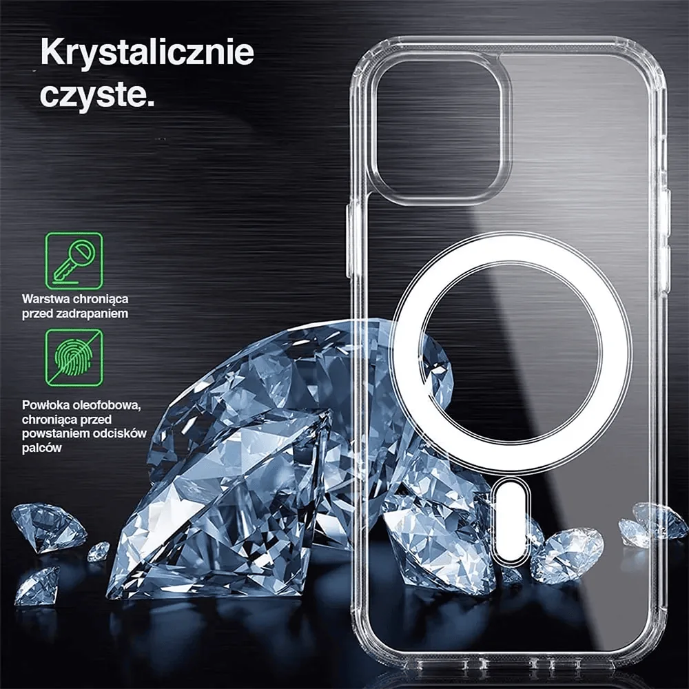 Etui do iPhone 15 Pro Clear Case przeźroczyste, twardy tył z MagSafe