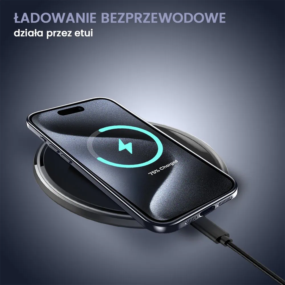 Etui do iPhone 15 Pro Max Titanium Finish, przeźroczyste z ochroną aparatu, Sulada original, tytan błękitny