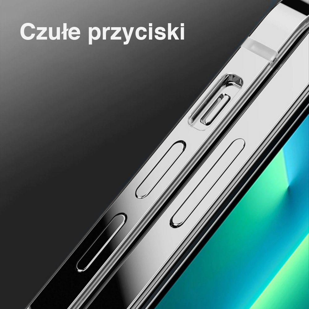 Etui do iPhone 13 Pro Max Luxury Skin ultra cienkie, pełny tył z metalową ramką, srebrne