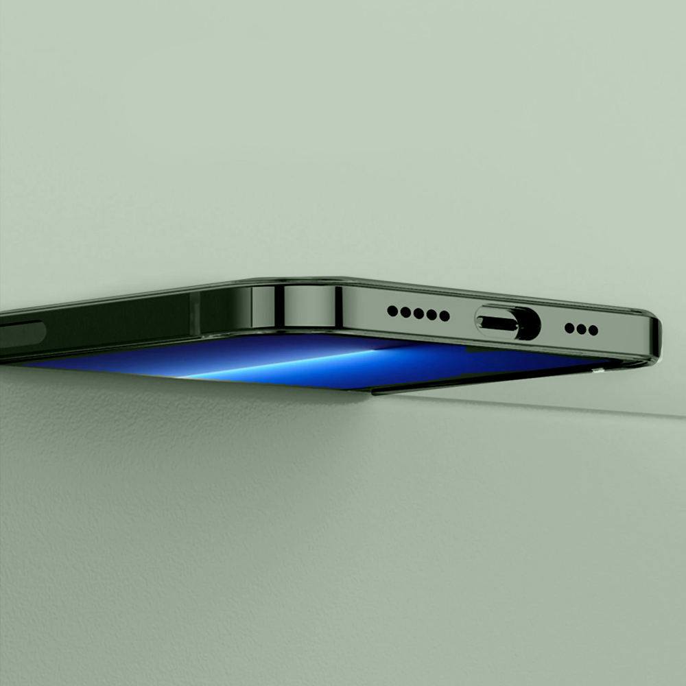 Etui do iPhone 13 Pro Max Luxury Skin ultra cienkie, pełny tył z metalową ramką, alpejska zieleń