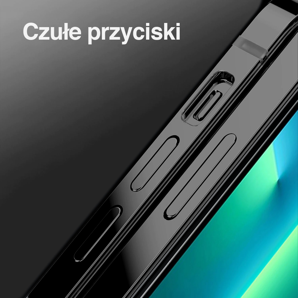 Etui do iPhone 13 Pro Luxury Skin ultra cienkie, pełny tył z metalową ramką, czarne