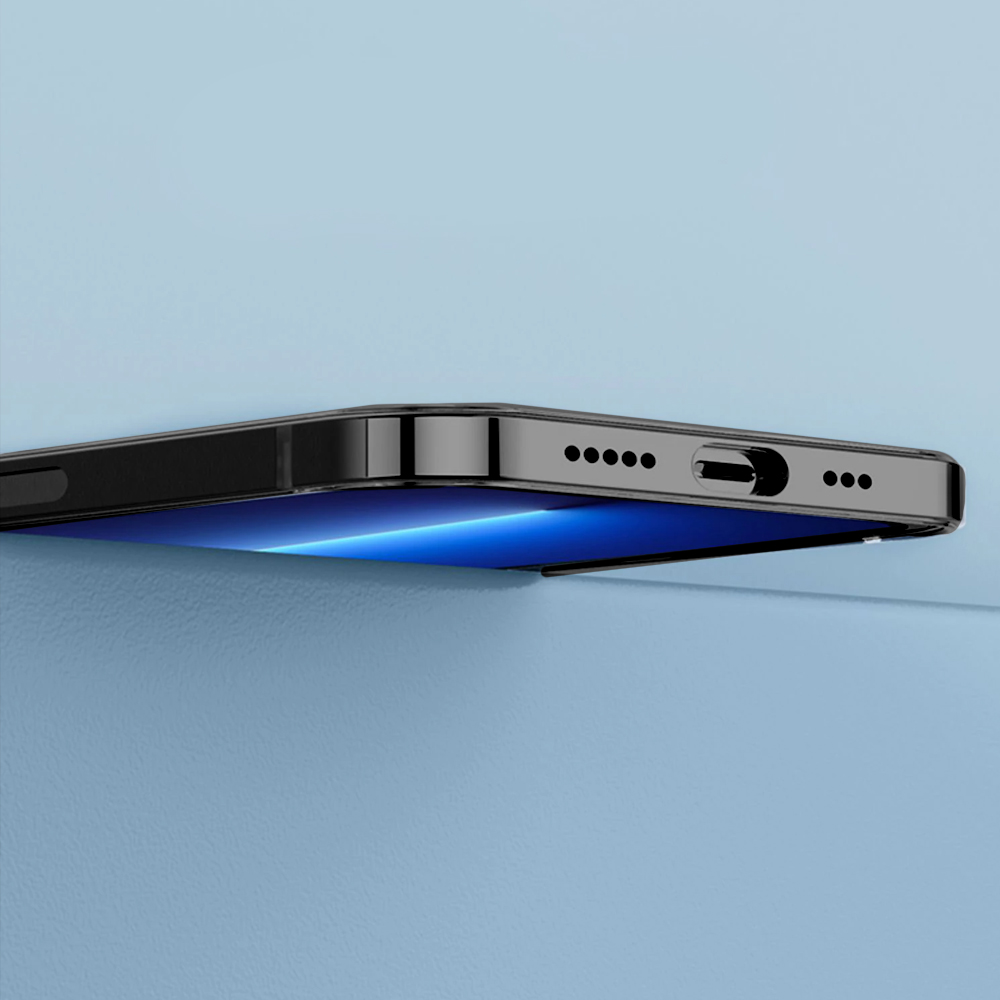 Etui do iPhone 13 Pro Luxury Skin ultra cienkie, pełny tył z metalową ramką, czarne