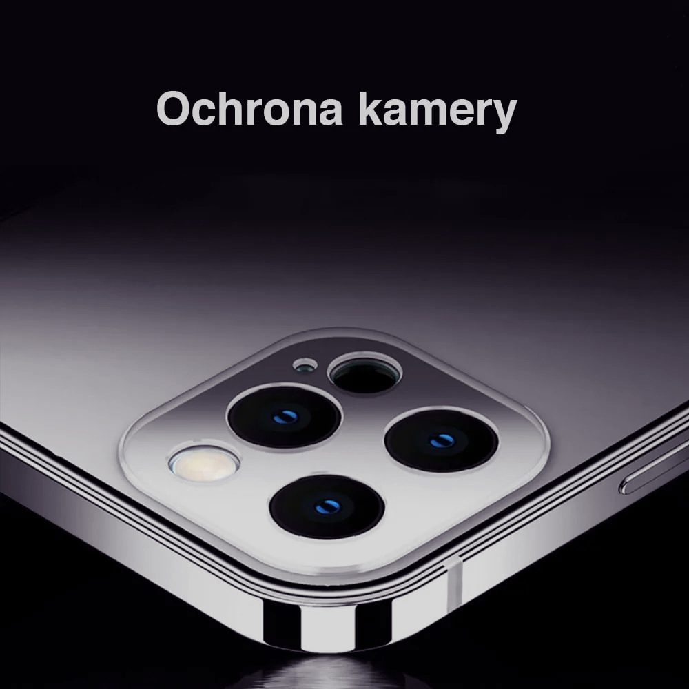 Etui do iPhone 14 Pro Max Luxury Skin ultra cienkie, pełny tył z metalową ramką, głęboka purpura