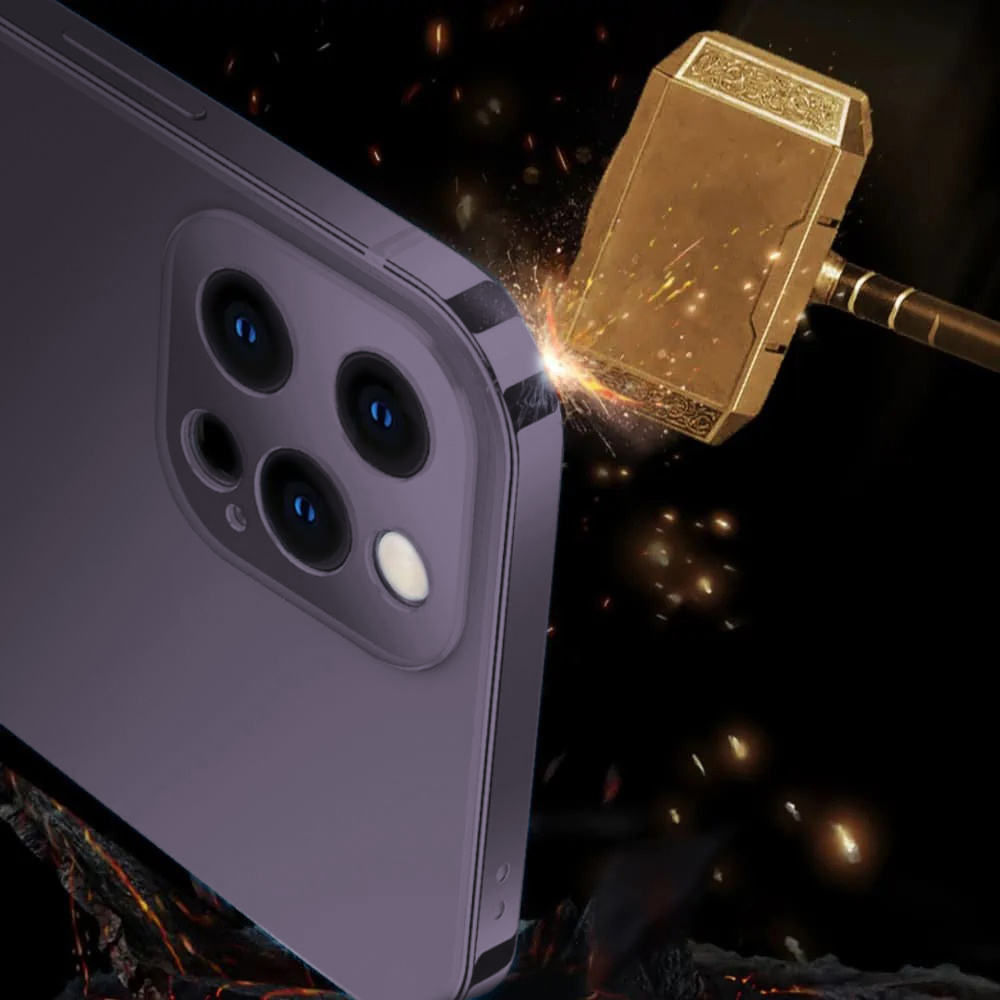 Etui do iPhone 14 Pro Max Luxury Skin ultra cienkie, pełny tył z metalową ramką, głęboka purpura