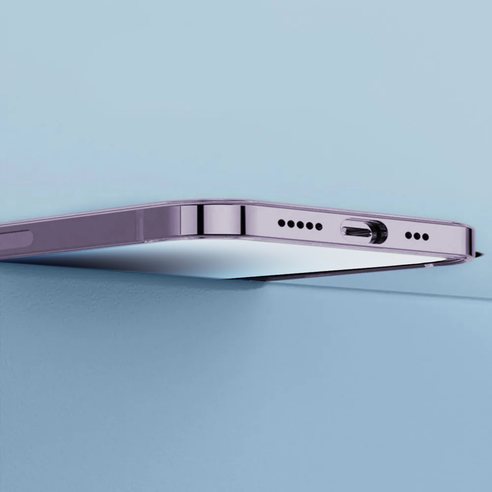 Etui do iPhone 14 Pro Max Luxury Skin ultra cienkie, pełny tył z metalową ramką, głęboka purpura