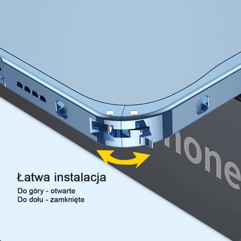 Etui do iPhone 13 Pro Magsafe Armor metalowa ramka, twarde aluminium, górski błękit