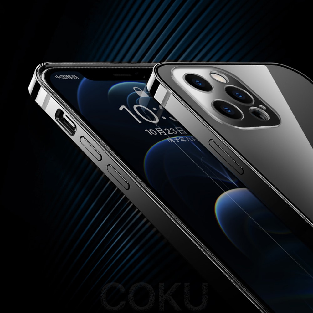 Etui do iPhone 13 Pro Max Ibizu Elite Skin, krystalicznie czyste z metalową ramką, czarne (OUTLET)