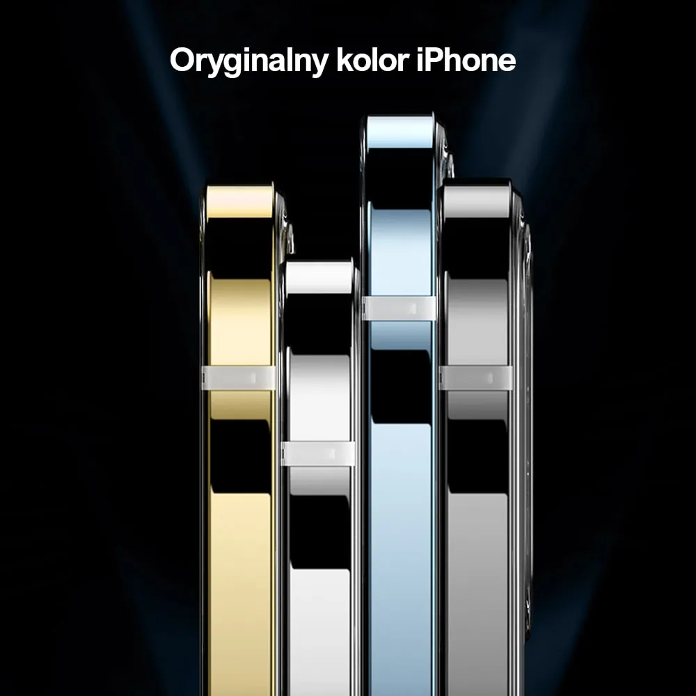 Etui do iPhone 13 Pro Max Ibizu Elite Skin, krystalicznie czyste z metalową ramką, czarne (OUTLET)