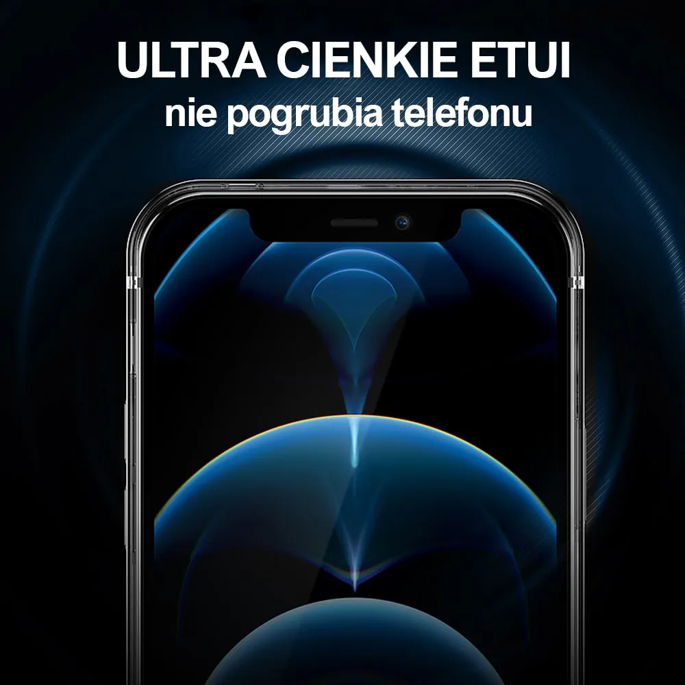 Etui do iPhone 13 Pro Max Ibizu Elite Skin, krystalicznie czyste z metalową ramką, czarne (OUTLET)