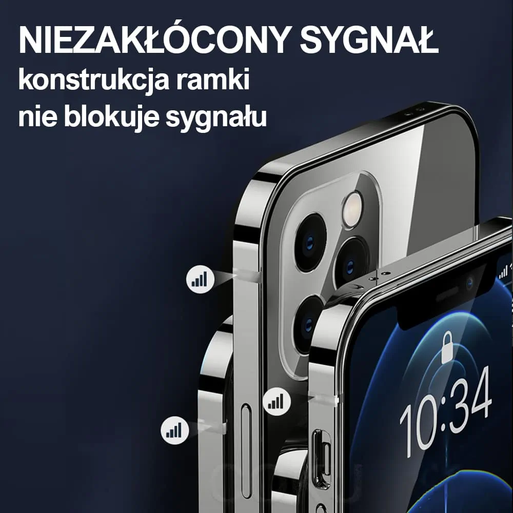 Etui do iPhone 13 Pro Max Ibizu Elite Skin, krystalicznie czyste z metalową ramką, czarne (OUTLET)
