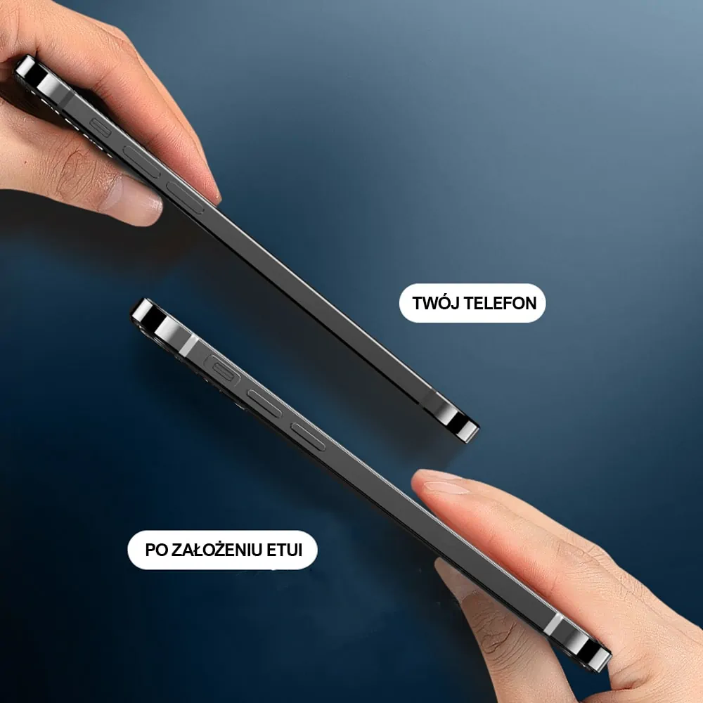 Etui do iPhone 13 Pro Max Ibizu Elite Skin, krystalicznie czyste z metalową ramką, czarne (OUTLET)