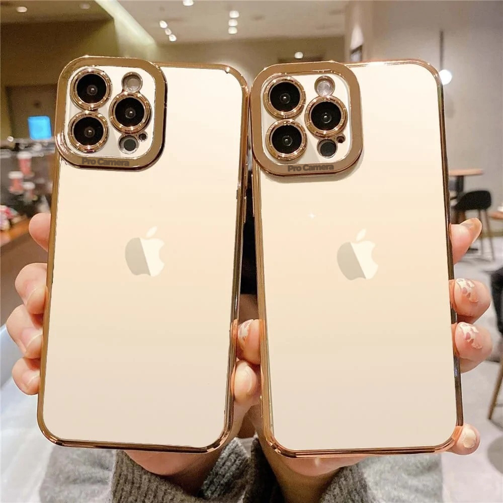 Etui do iPhone 14 Pro Max Camera High PRO z osłoną kamery, czerwone złoto