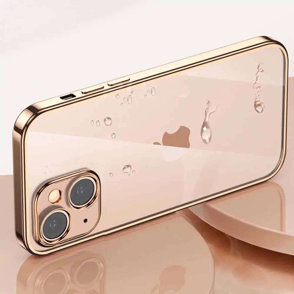 Etui do iPhone 13 Mini premium golden z osłoną kamery, czerwone złoto (OUTLET)