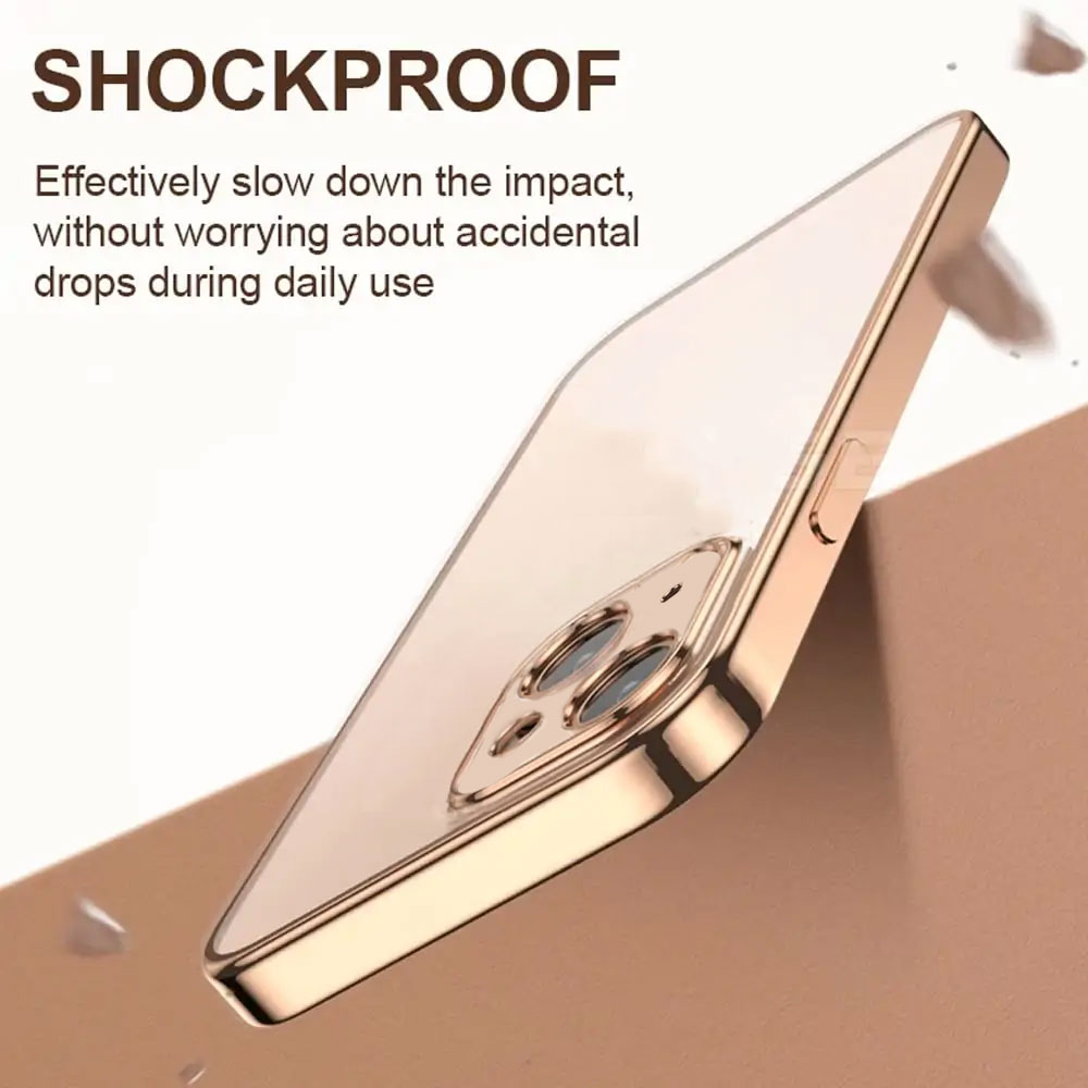 Etui do iPhone 13 Mini premium golden z osłoną kamery, czerwone złoto (OUTLET)