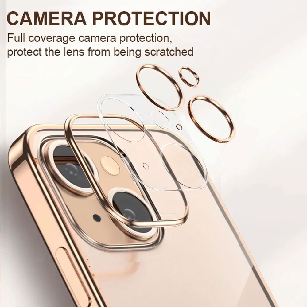 Etui do iPhone 13 Mini premium golden z osłoną kamery, czerwone złoto (OUTLET)