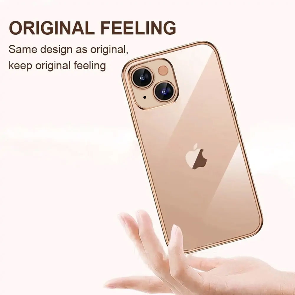 Etui do iPhone 13 Mini premium golden z osłoną kamery, czerwone złoto (OUTLET)