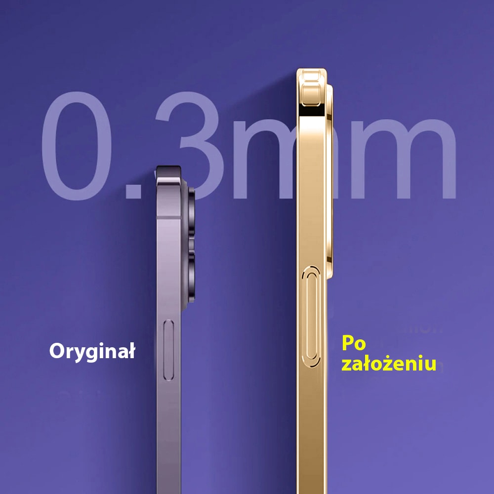 Etui do iPhone 14 ClockWork MagSafe, przeźroczyste z mechanizmem w środku, złote