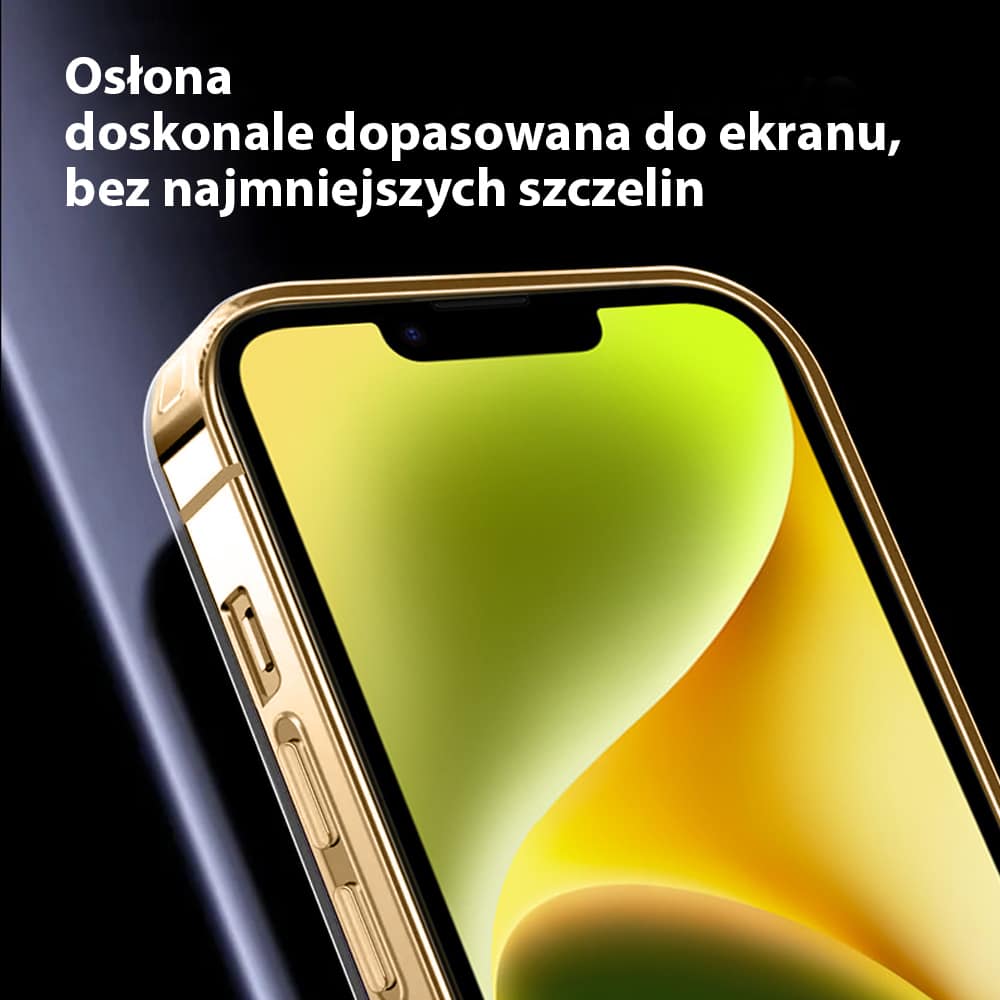 Etui do iPhone 14 ClockWork MagSafe, przeźroczyste z mechanizmem w środku, złote