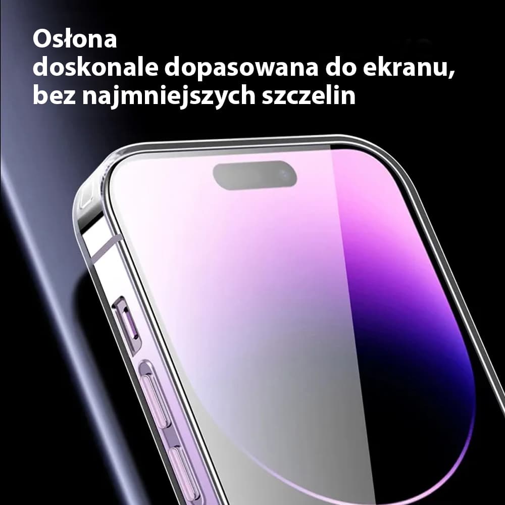 Etui do iPhone 14 Pro ClockWork MagSafe, przeźroczyste z mechanizmem w środku, głęboka purpura