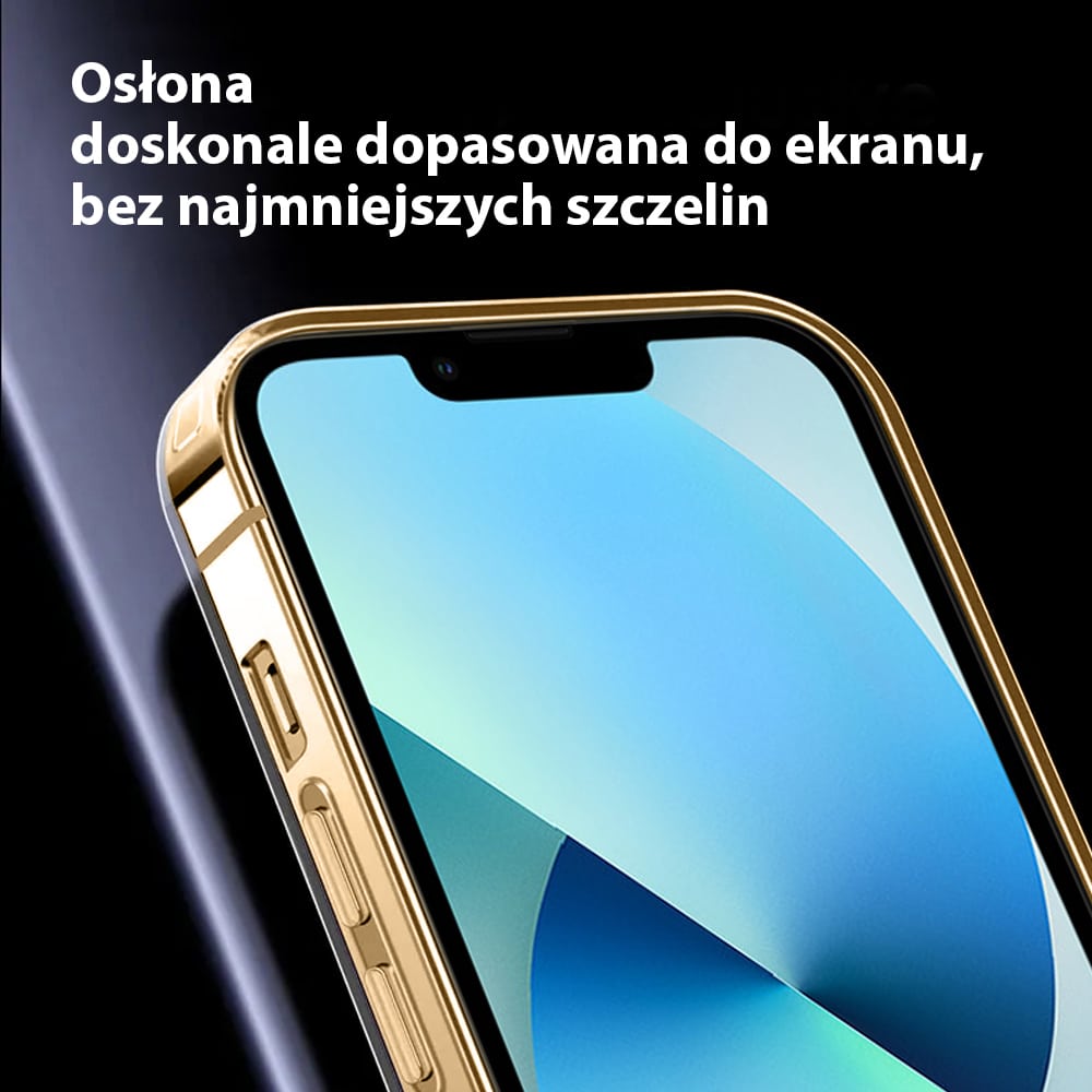 Etui do iPhone 13 ClockWork MagSafe, przeźroczyste z mechanizmem w środku, złote