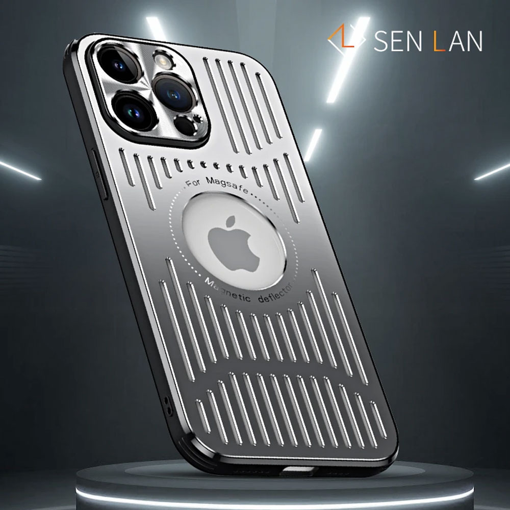 Etui do iPhone 14 Pro Metal Defender z osłoną aparatu, metalowe z widocznym logo, srebrne