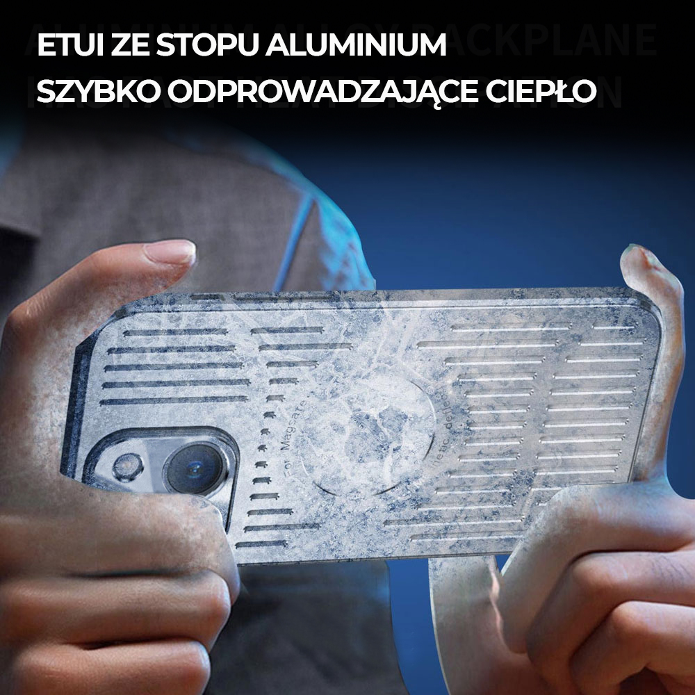 Etui do iPhone 14 Metal Defender z osłoną aparatu, metalowe z widocznym logo, srebrne
