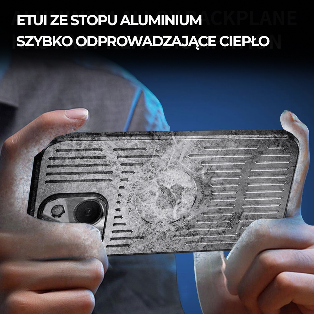 Etui do iPhone 14 Metal Defender z osłoną aparatu, metalowe z widocznym logo, głęboka czerń