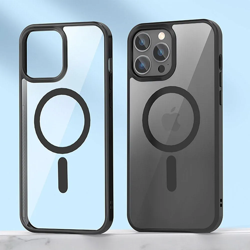 Etui do iPhone 14 Pro Hard Back twardy tył z MagSafe, czarna ramka