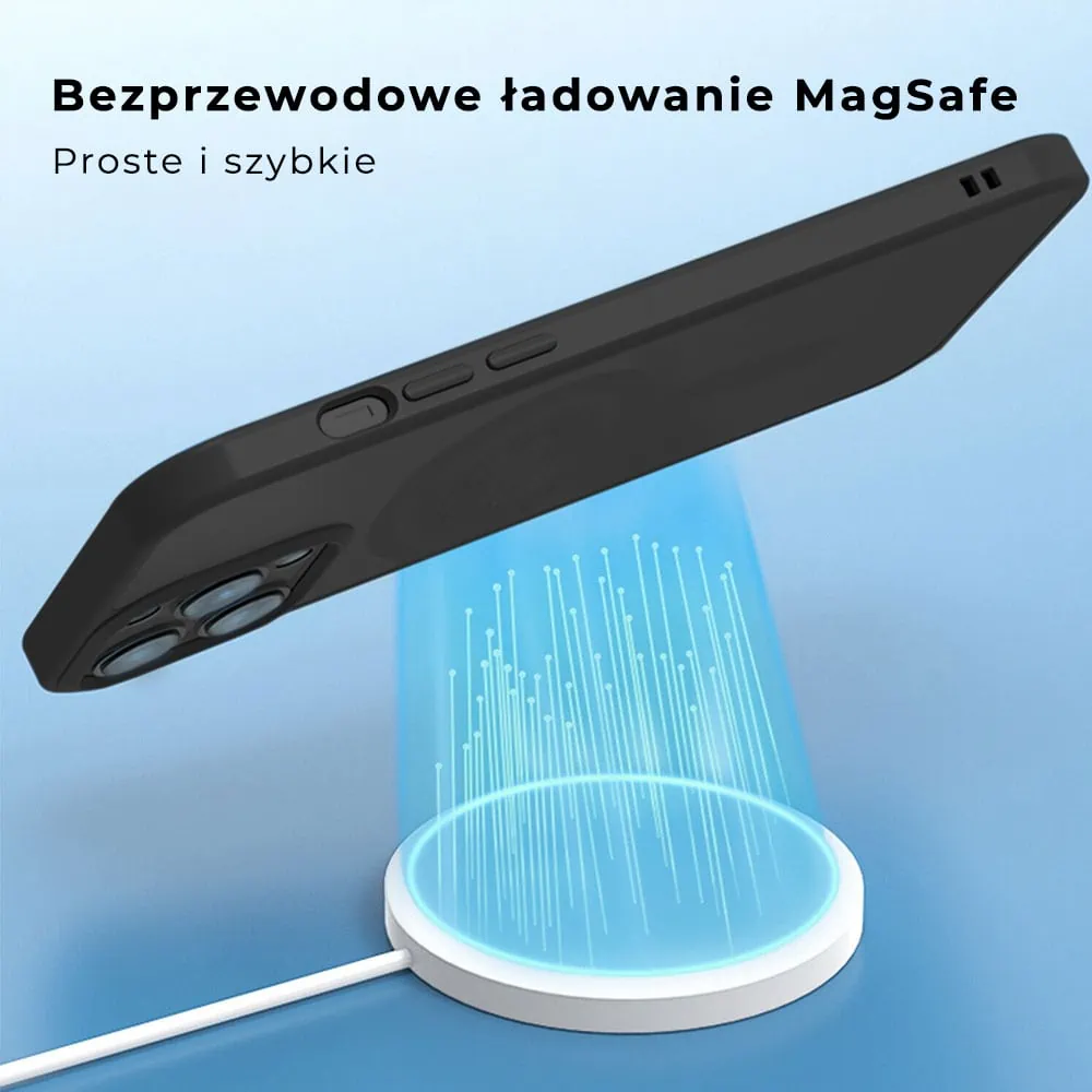 Etui do iPhone 14 Pro Hard Back twardy tył z MagSafe, czarna ramka