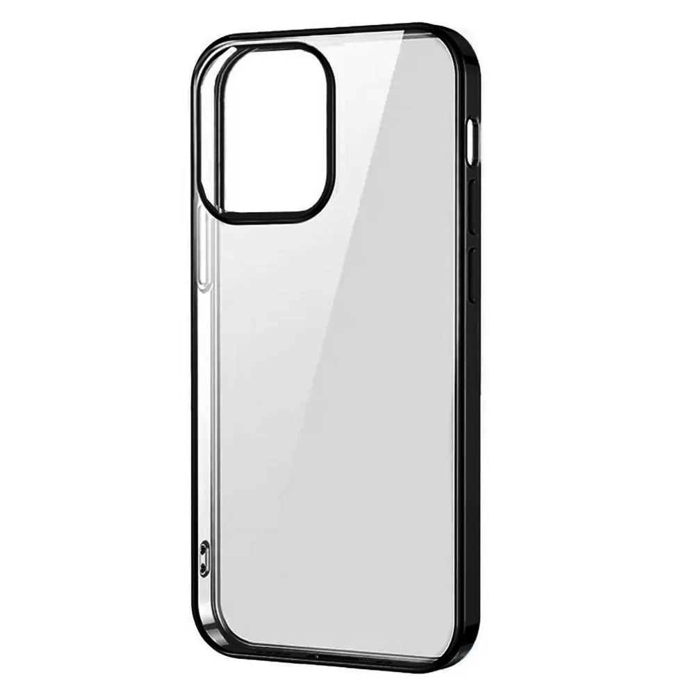Etui do iPhone 14 Pro JETech Simple Metallic graphite przeźroczyste z ramką w kolorze czarnym grafitowym (OUTLET)
